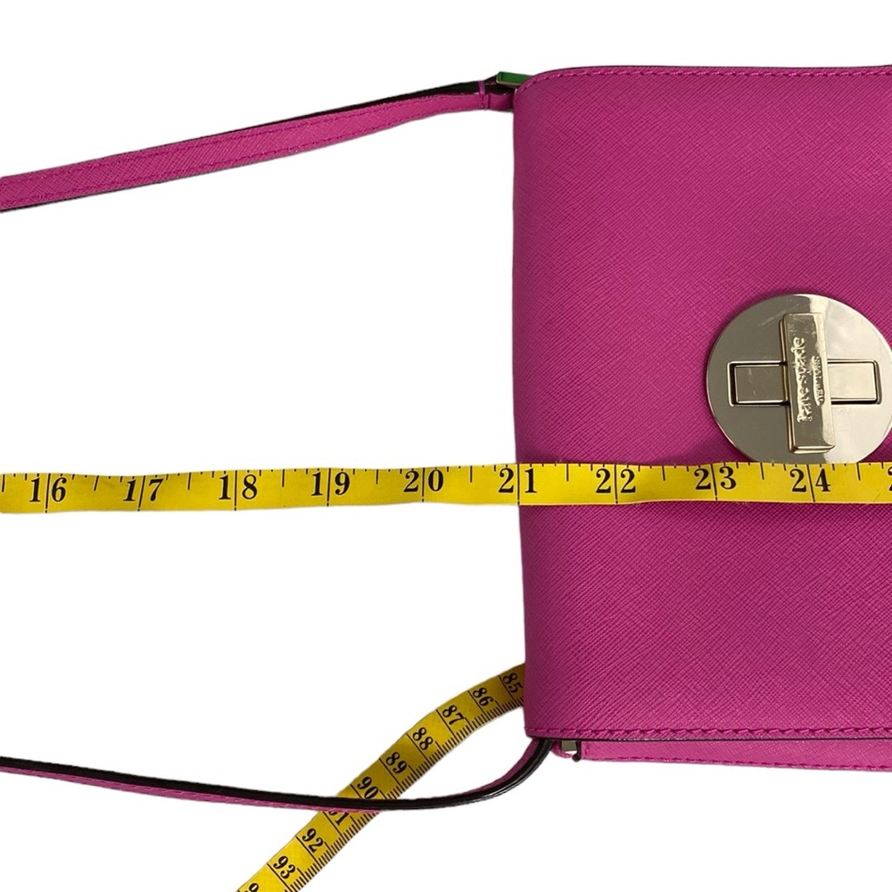 Kate Spade EUC Sally Newberry Lane Hot Pink Leather Turnlock Crossbody - Picture 14 of 16